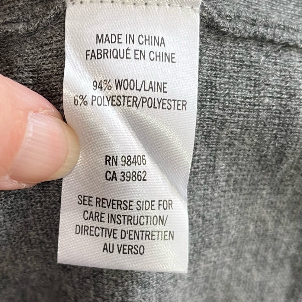 Theory Grey Trincy Evian Wool Draped Open Front C… - image 3